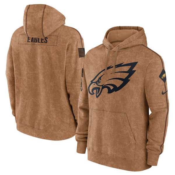 Men's Philadelphia Eagles 2023 Brown Salute to Service Pullover Hoodie,We sell and wholesale Men's Philadelphia Eagles 2023 Brown Salute to Service Pullover Hoodie on line form chian!